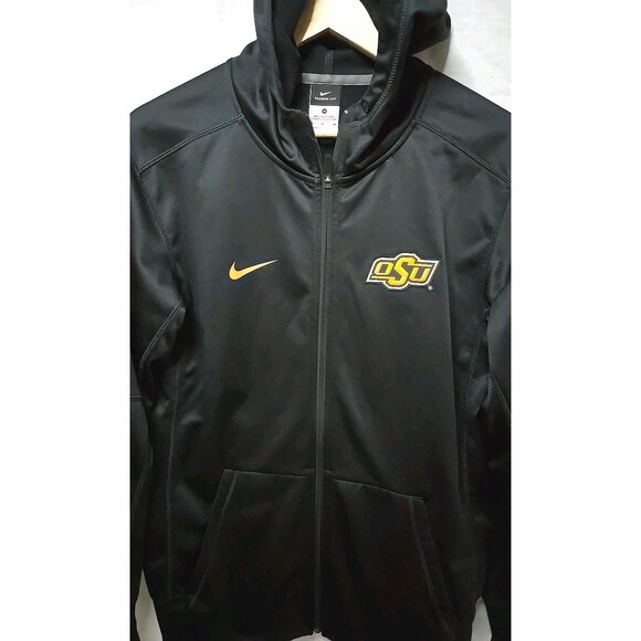 Oklahoma State Cowboys OSU Nike Full Zip Hoodie Therma-Fit, Sz Med, Black/Orange - Picture 2 of 9
